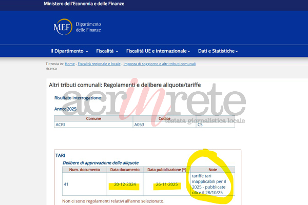 Foto &copy; Acri In Rete